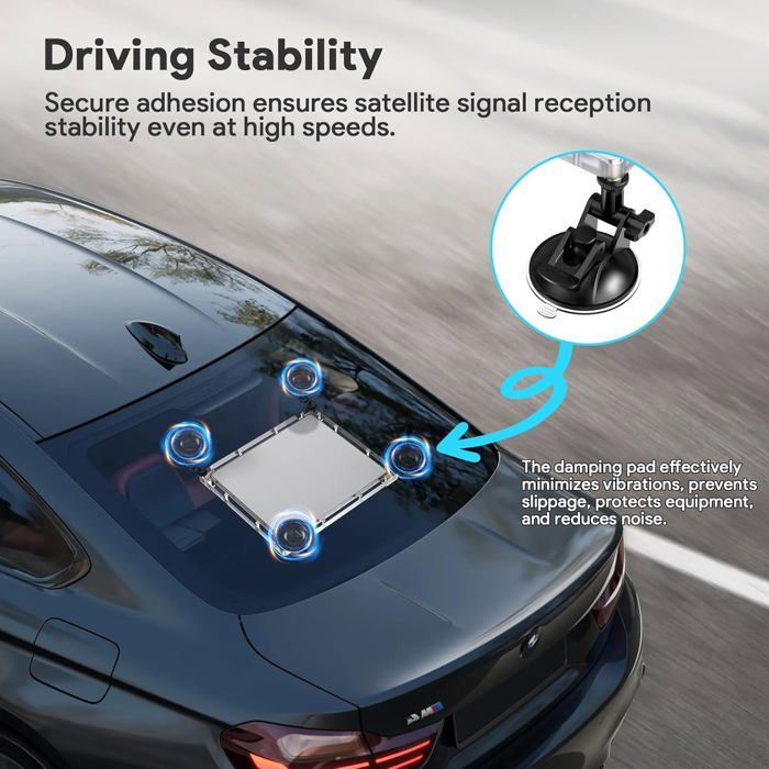 Bssmmai Support Ventouse Starlink Mini - Coque Silicone Toit Ouvrant Voiture - Sangles Réglables