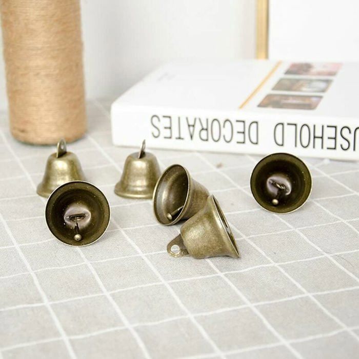 Lot de 24 clochettes de Noël en métal avec rubans décoratifs pour couronne, festival, artisanat, décoration d'intérieur - 5,1 cm