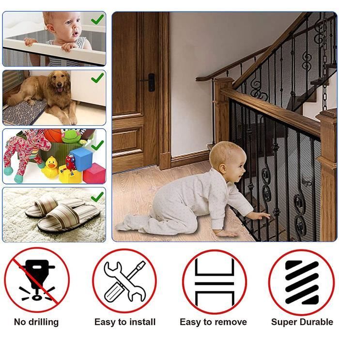 Filet de sécurité pour bébé - 3M,jouet pour enfant - Protection d'escalier,  de balcon et d'escalier[116] - Cdiscount Puériculture & Eveil bébé