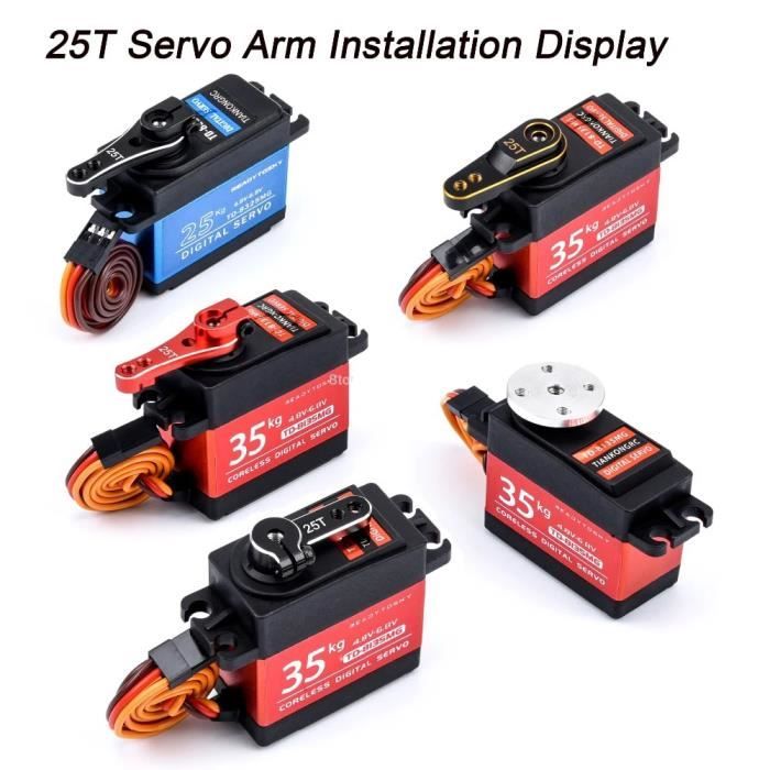 QUARKZMAN Bras De Servo 25T En Alliage D'Aluminium CNC – Pièce De Rechange Pour Voiture/Bateau/Avion RC 1/10