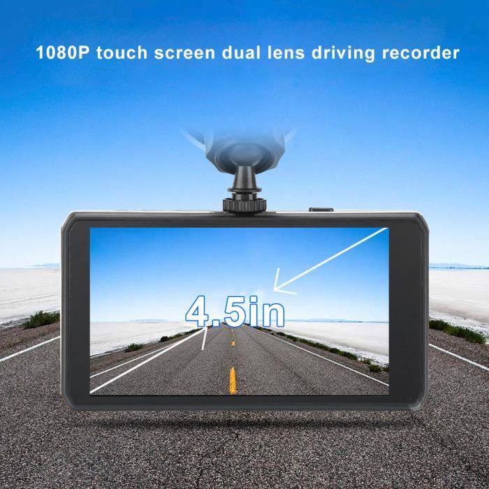 4 pouces Touch Display Car Dvr Camera Dual Lens Video Recorder Full HD  1080P 170 degrés Dash Cam avec vue arrière Dashcam Dash