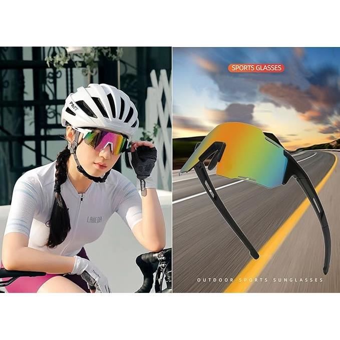 Lunettes de vélo pour homme et femme,Anti-UV vélo de route Pour activités  de plein air Comme le cyclisme la course-Blanc#2 - Cdiscount Sport