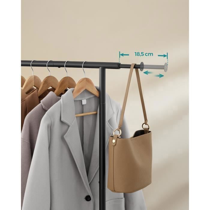 Relaxdays Porte-manteaux à Roulettes Avec 2 étagères En Métal Et