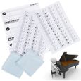 Faburo 2pcs Autocollants amovibles pour notes de piano Stickers transparents pour Clavier de piano 54,61,88 touches et 2pcs Chif-3