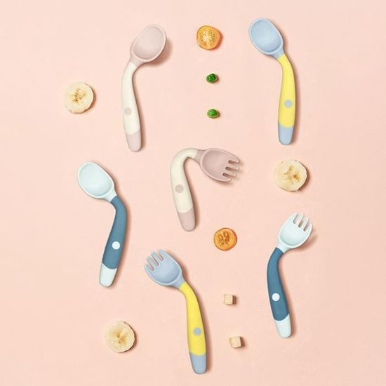 COUVERTS BEBE,Macaron Green Set--Mini fourchette cuillère en Silicone de  qualité alimentaire pour bébé, ensemble'ustensiles de coule - Cdiscount  Puériculture & Eveil bébé