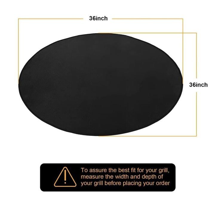Tapis Ignifuge Rond 61cm AIEX - Protection Terrasse Et Pelouse Pour Brasero, Foyer, Barbecue