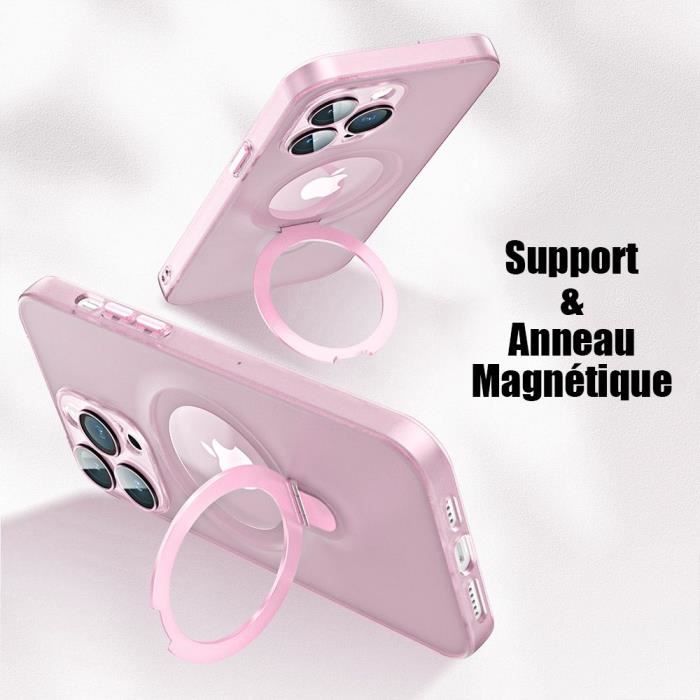 Acheter Coque de téléphone à cadre en métal magnétique de luxe pour iPhone 16 15 14 13 12 Pro Max Plus antichoc mat protection complète de l'objectif couvercle du trou du logo