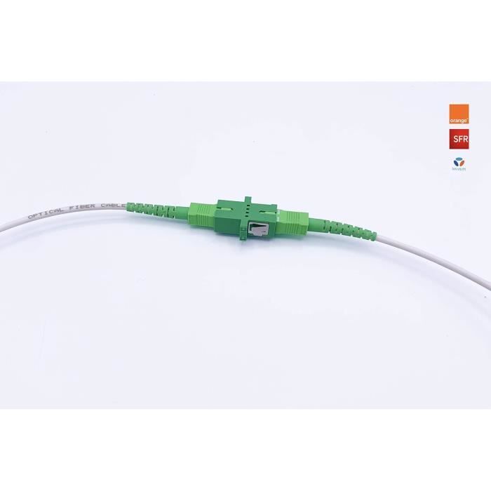 Elfcam Glasfaserkabel 3m – SC/APC Auf SC/APC, Monomode, Für Orange Livebox, SFR & Bouygues Bbox