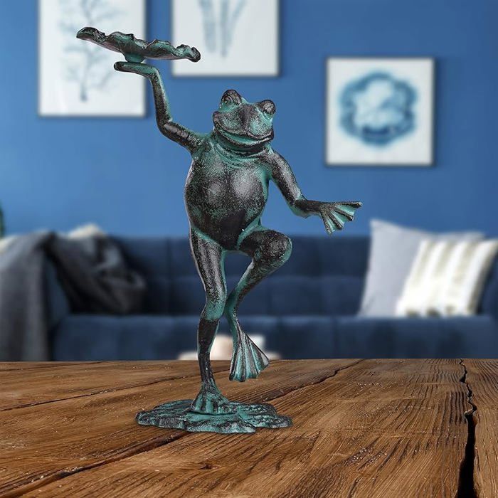 Statue de grenouille avec lumières solaires en résine, décoration de Statue de grenouille avec lumières solaires en résine, décoration de