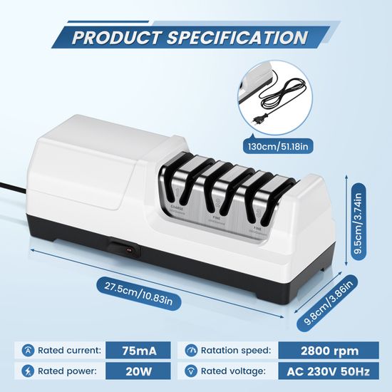 Aiguiseur De Couteaux Électrique 5 En 1 Professionnel - Affûteur Diamant Avec 2 Jeux De Meules Pour Couteaux De Cuisine Et Outils