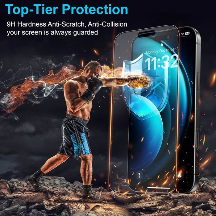 Othca Verre Trepé Anti Espion Pour IPhone 15 Pro Ax At, Vitre