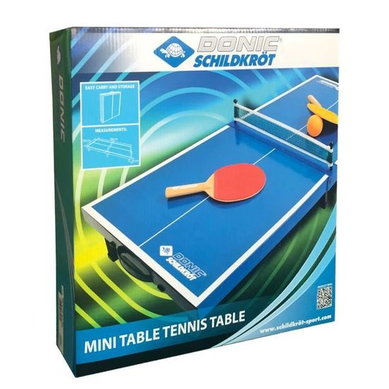 Set mini table de ping pong - SCHILDKRÖT - Mini-table 68x33x9 cm - 2 mini-raquettes PVC - Balle