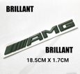 Autocollant 3D Logo AMG Mercedes – Brillant Noir/Jaune/Argent Pour Coffre Arrière (X156 W205 W212 Etc.)