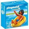 PLAYMOBIL - Vacancier et Bouée de Rafting - Personnages miniature - Summer Fun - Jaune, Marron et Noir-0