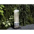 Fontaine d'extérieur vague en acier inoxydable - H.130 cm - Argenté - VENTE-UNIQUE - Résistante et design zen-0