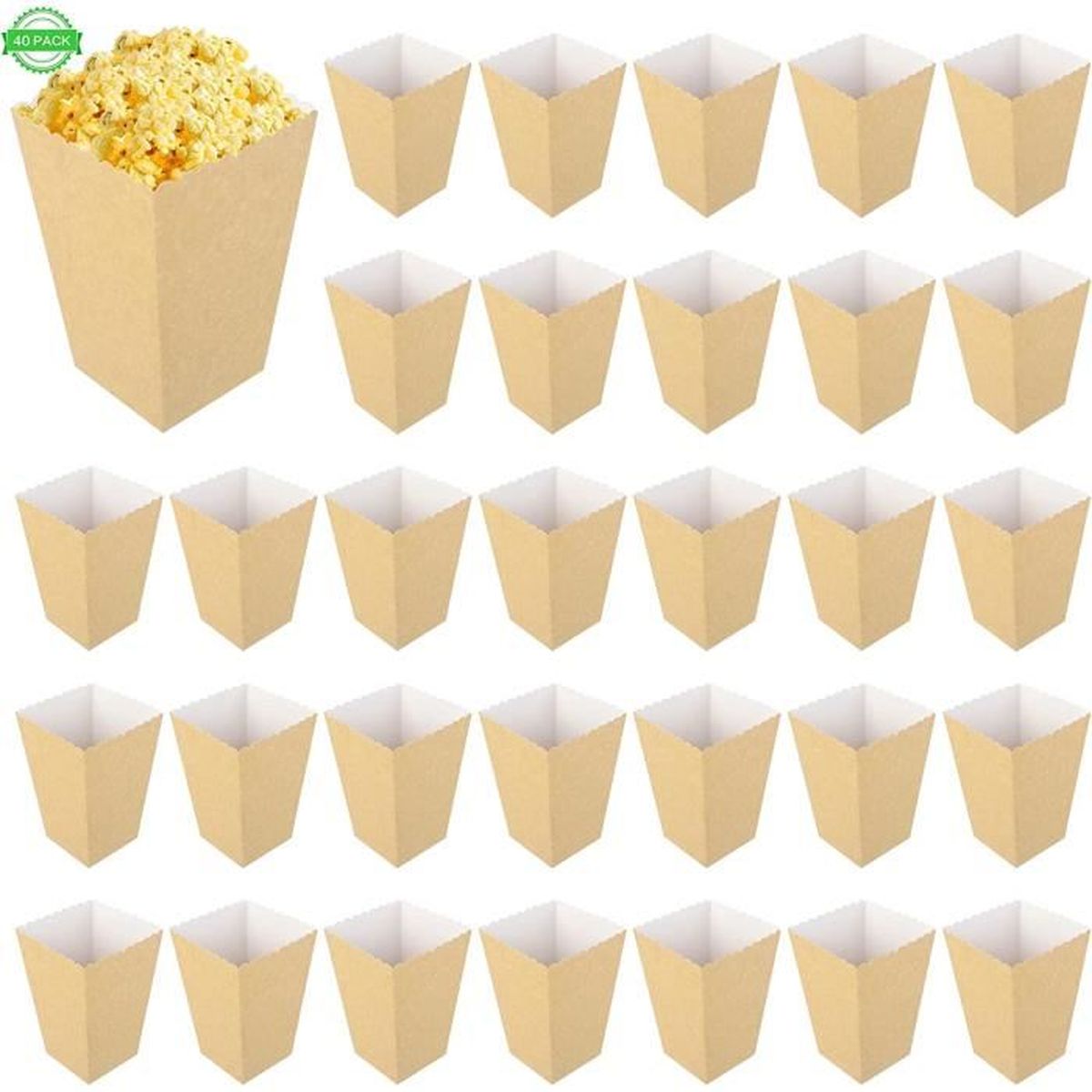 Boîte à pop - corn ouverte noire Set de 36 boîtes à pop,corn préférées boîte en carton bonbons conteneur fête boîte à pop,corn fête anniversaire théâtre fête à thème soirée cinéma(hauteur-4,6 pouces