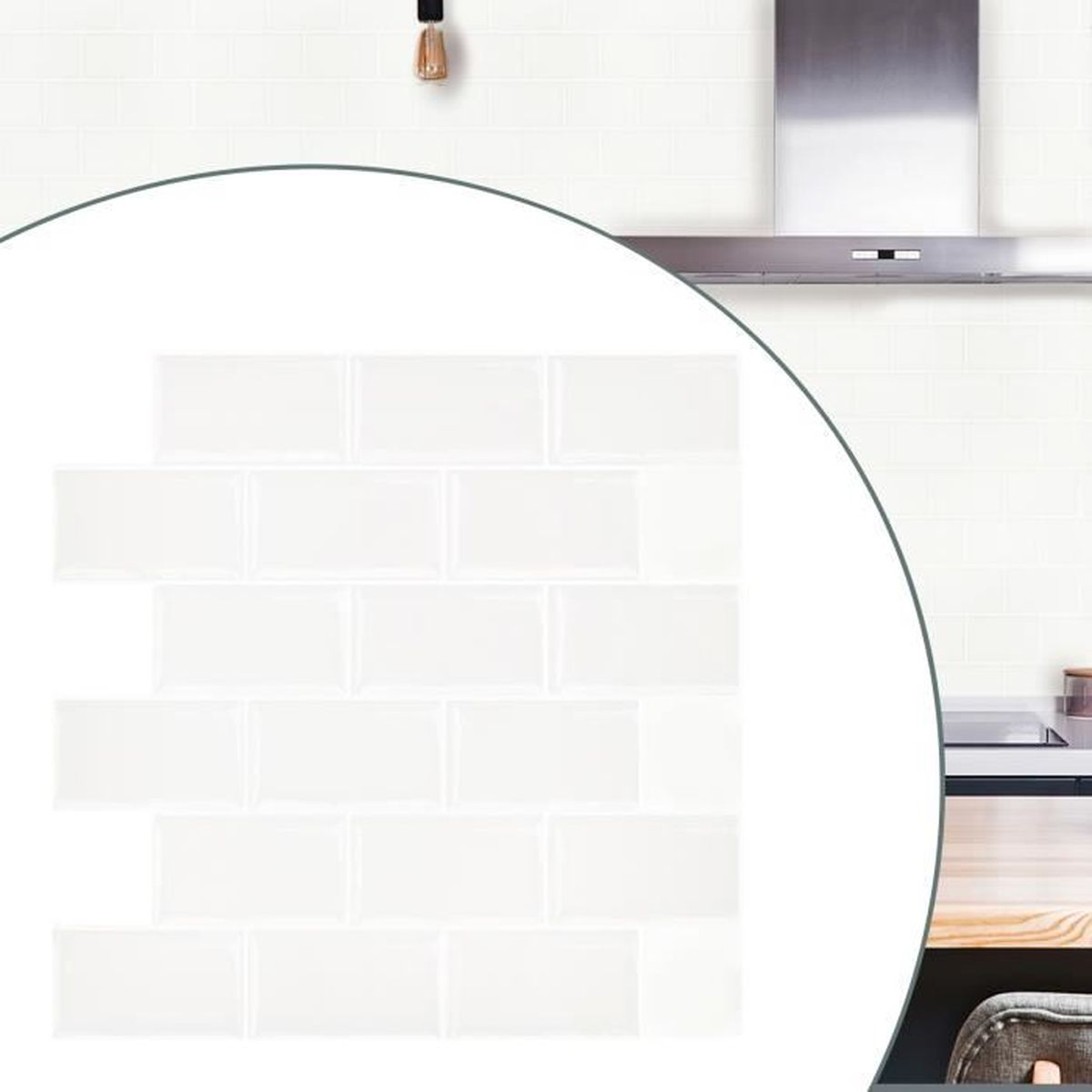 Alwayspon Lot De 10 Stickers Muraux 3D Vinyle Imperméables - Crédence Cuisine Salle De Bain Marron/Crème