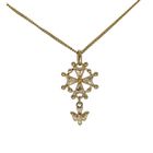ASCALIDO Croix huguenote en plaqué or pendentif protestant avec chaine 50cm et boite coffret
