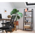 Bibliothèque Rétro - CHEFLAUD - Étagère échelle à 4 Niveaux - Marron - Fer et Panneau d'aggloméré