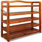 CASARIA® Étagère à chaussures à 5 niveaux meuble de rangement bois d'acacia porte-pantoufles range-chaussures 30 paires