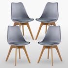 LIFE INTERIORS Lot de 4 Chaises Lorenzo Style Scandinave Grises