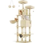 Arbre à Chat - FEANDREA - Grande Tour de Jeux - Hauteur 206 cm - Beige