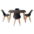HAPPY GARDEN Ensemble table extensible 120/160cm HELGA et 4 chaises NORA noir