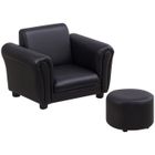 HOMCOM - Fauteuil enfant - Bois - 54x42x41cm - Noir