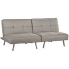 HOMCOM Canapé convertible 3 places design contemporain effet capitonné dossier inclinable modulable acier tissu gris clair 191x90x83cm Gris
