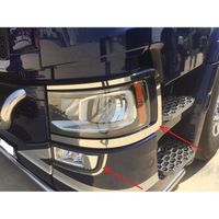 2x Décorations Acier Inoxydable Phares Avant Cadre + 2x Brouillard Feux Cadre pour Scania S/R Série 2016 + Camion