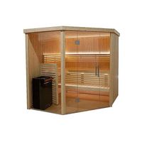 Cabine de sauna d'angle HARVIA - 206 x 203,3 x 202 cm - 3 ou 4 personnes - Poêle Vega 8 kW inclus