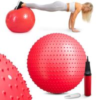 Hop-Sport Ballon Fitness 65 cm, Ballon de Gymnastique avec pompe incluse, Ballon d’Exercices HS-065GB robuste et antidérapant,