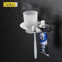  iDeko® Support mural salle de bain brosse à dents et verre à dents En  Acier inoxydable brossé "