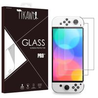 Tikawi x2 Verres trempés 9H Nintendo Switch OLED 7' Protection Ecran Haute résistance - [Anti-traces] - Film de protection x2