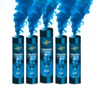 MACHINE À FUMÉE Fumigène a Main 1 MINUTE couleur Bleu - Lot de 5 -