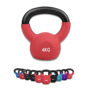 HALTÈRE - POIDS wuuhoo® Kettlebell Dwayne – Haltère à balancier avec revêtement en néoprène, Poids pour entaînements en fonte massive, 4kg