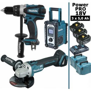 PACK DE MACHINES OUTIL Pack Power PRO Makita 18V: Perceuse 91Nm DDF458 + 