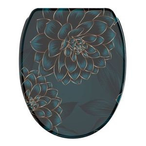 Sticker Fleur Pour Abattant WC - Déco Galet 35x42 Cm - Art Déco Stickers