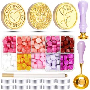 Artisanat Cire Lot 3 Moules à Cacheter Métal - Sceaux Cire Mariage Invitations - 2,5cm Accessoire Mariage