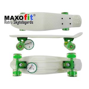 SKATEBOARD - LONGBOARD MAXOfit® Mini Cruiser Retro skateboard style américain « Alaska », 55 cm  avec roues lumineuses LED