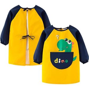 NiceLand Tablier Peinture Enfant,2 pcs Blouse Peinture Enfant Imperméable Tablier de Peinture Enfant,pour L'école Activités, Peinture, Cuisine, Coloriage, nourrissage- Age3-8 Ans