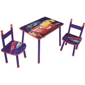 UNIVERS MINIATURE Ensemble table et chaises Disney Cars pour enfant - FUN HOUSE - À partir de 3 ans - MDF laqué - Rouge et bleu