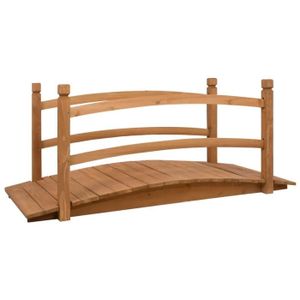 PONT  Pont de jardin en bois de sapin massif - FDIT - 140x60x60 cm - Résistant à l'eau - Capacité de charge 160 kg