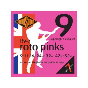CORDE POUR INSTRUMENT Rotosound R9-7 Roto Pinks - Jeu de 7 cordes guitare électrique - 9-52