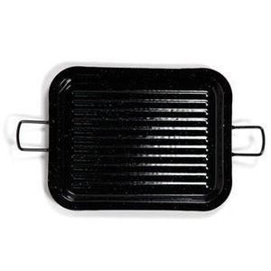 PLANCHA Plancha émaillée rectangulaire - - 27 X 21 cm - pour feux gaz ou braise barbecue