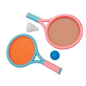 KIT BADMINTON VINGVO ensemble de raquettes de badminton pour enfants Raquette de Badminton pour enfants, antidérapante, sport pack Bleu Rose