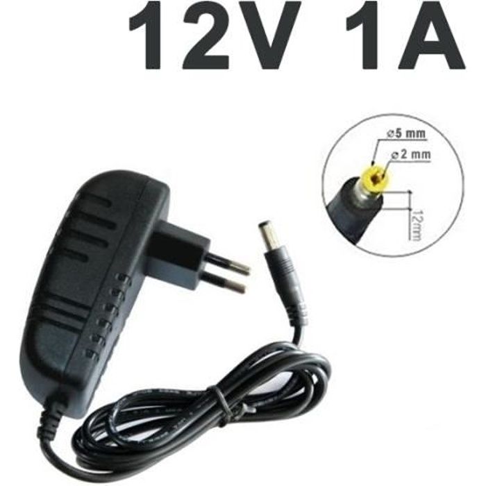 Bloc d'alimentation Adaptateur Secteur 12V 1A 12W Chargeur Mural  Alimentation pour Strip LED/S Imprimante/Ruban LED/TFT/Écran LCD/Routeur :  : Informatique