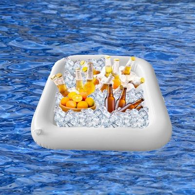 Set De 6 Porte-boissons Gonflables Pour Piscine – Sirène, Coquillage, Vague, Beignet, PVC, étanche, Fête D'été, Enfant, Bleu Océan