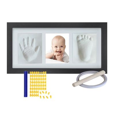 Cadre Photo Naissance Garçon | Cigogne Et Petits Doigts | 16 X 17 Cm