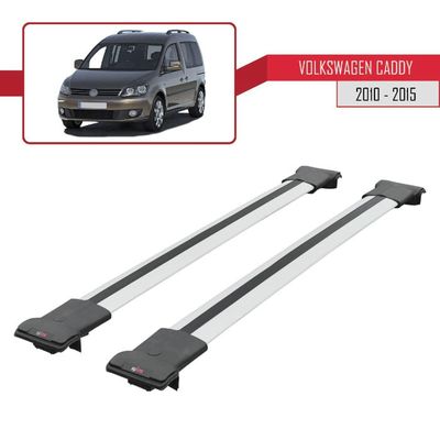 Barres De Toit Transversales Pour Volkswagen Caddy (2010 Et +) - Marque Turtle, Amovibles, Garantie 2 Ans, Neuves